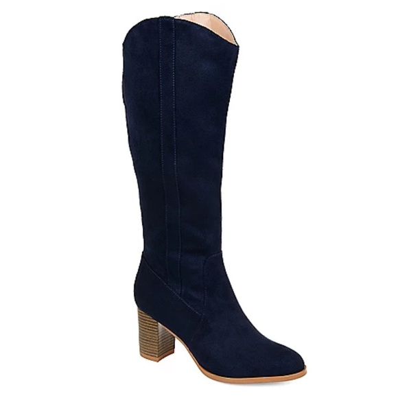 Journee Collection Shoes - Journee Parrish Boot, Wide Calf Size 8, NEW w/out box NAVY,